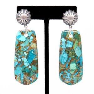 New - Turquoise Slab Earrings